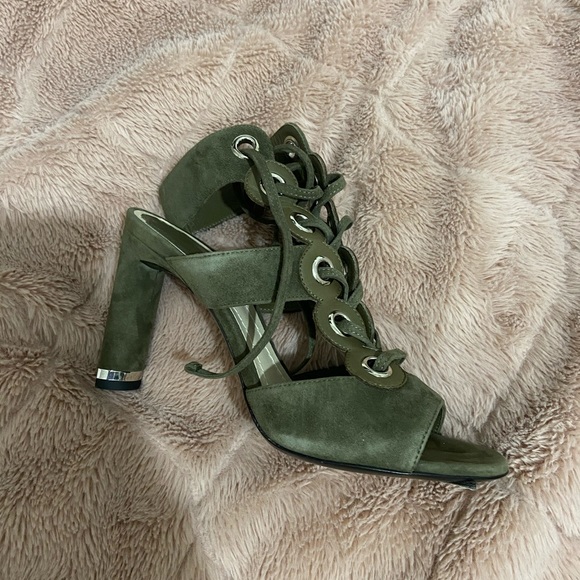 Christian Dior Green Lace Up Heels - Picture 2 of 6